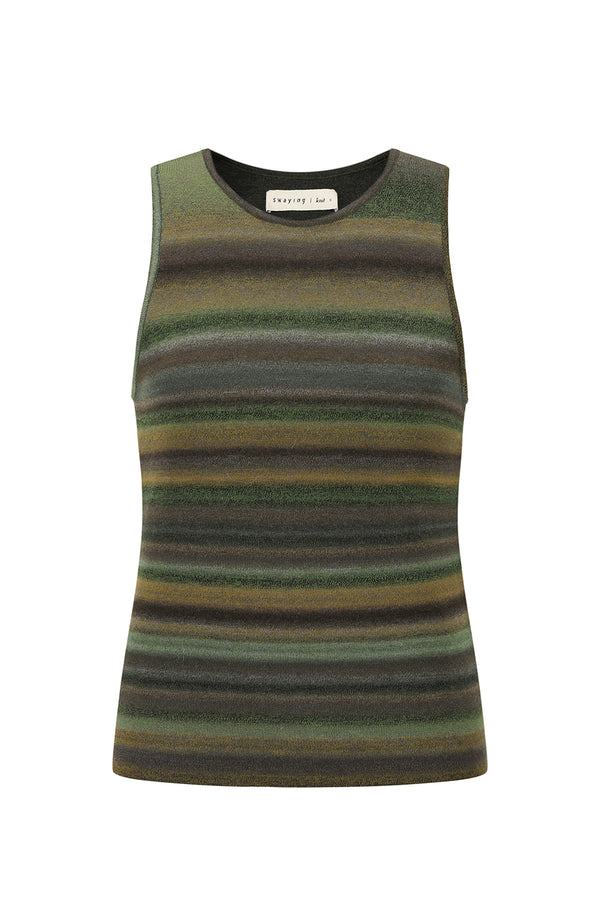 SWAYING 25 Fall/Winter Collection: Striped Wool Vest SW-SW25AW1T02C4S4-ZH Purple Gray (SW25AW1T02C1S2)